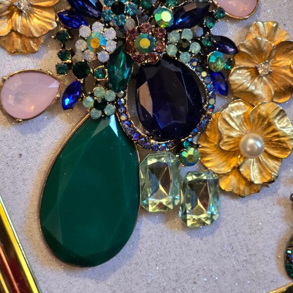 Hand Crafted Framed Jewelry Art 6.5"W x 8.5"H - Picture 5 of 8